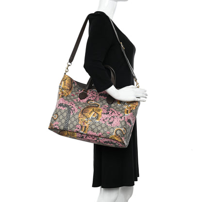 Gucci Soft GG Supreme Monogram Bengal Medium Crossbody Tote Beige Pink 2 of 11