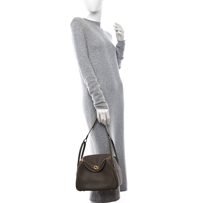 Hermes Taurillon Clemence Lindy 26 Etoupe 2 of 9