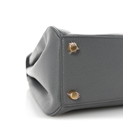 Celine Grained Calfskin Medium 16 Top Handle Bag Grey 10 of 11
