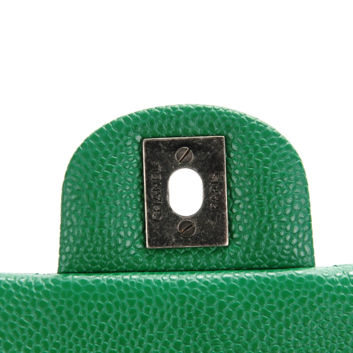 Caviar Quilted Mini Rectangular Flap Green