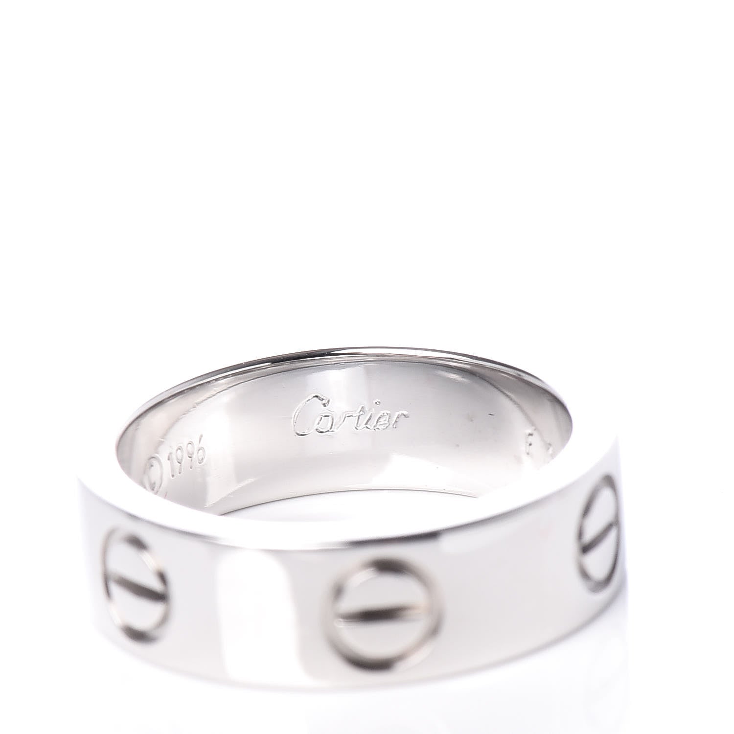 Cartier 18K White Gold 5.5mm LOVE Ring 49 4.75 5 of 6