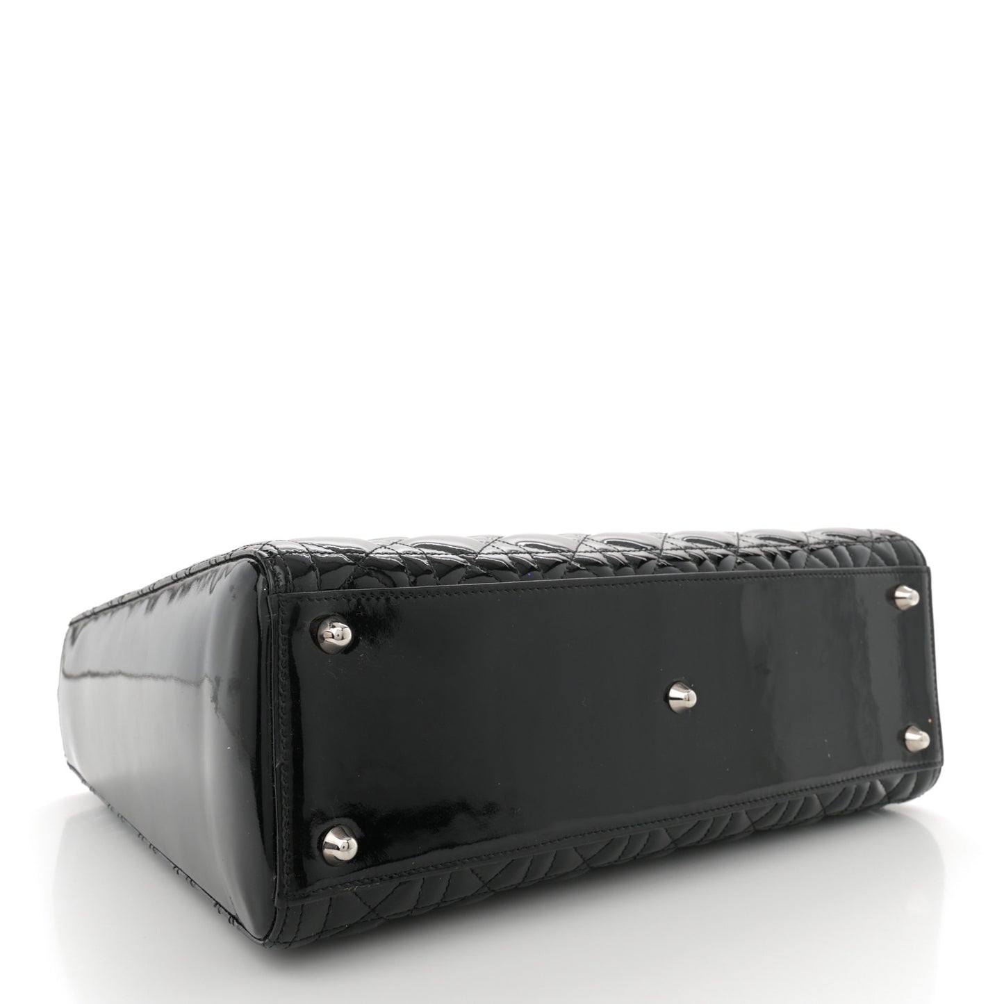 Patent Cannage Large Lady Dior Black