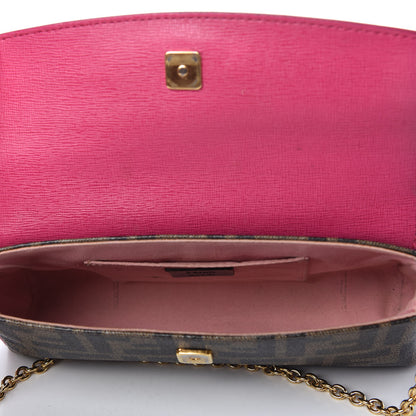 Fendi Zucca Spalmati Vitello Elite Flap Crossbody Bag Tobacco Ciclamino 5 of 10