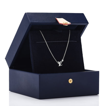 Louis Vuitton 18K White Gold Diamond Idylle Blossom LV Pendant Necklace 5 of 5
