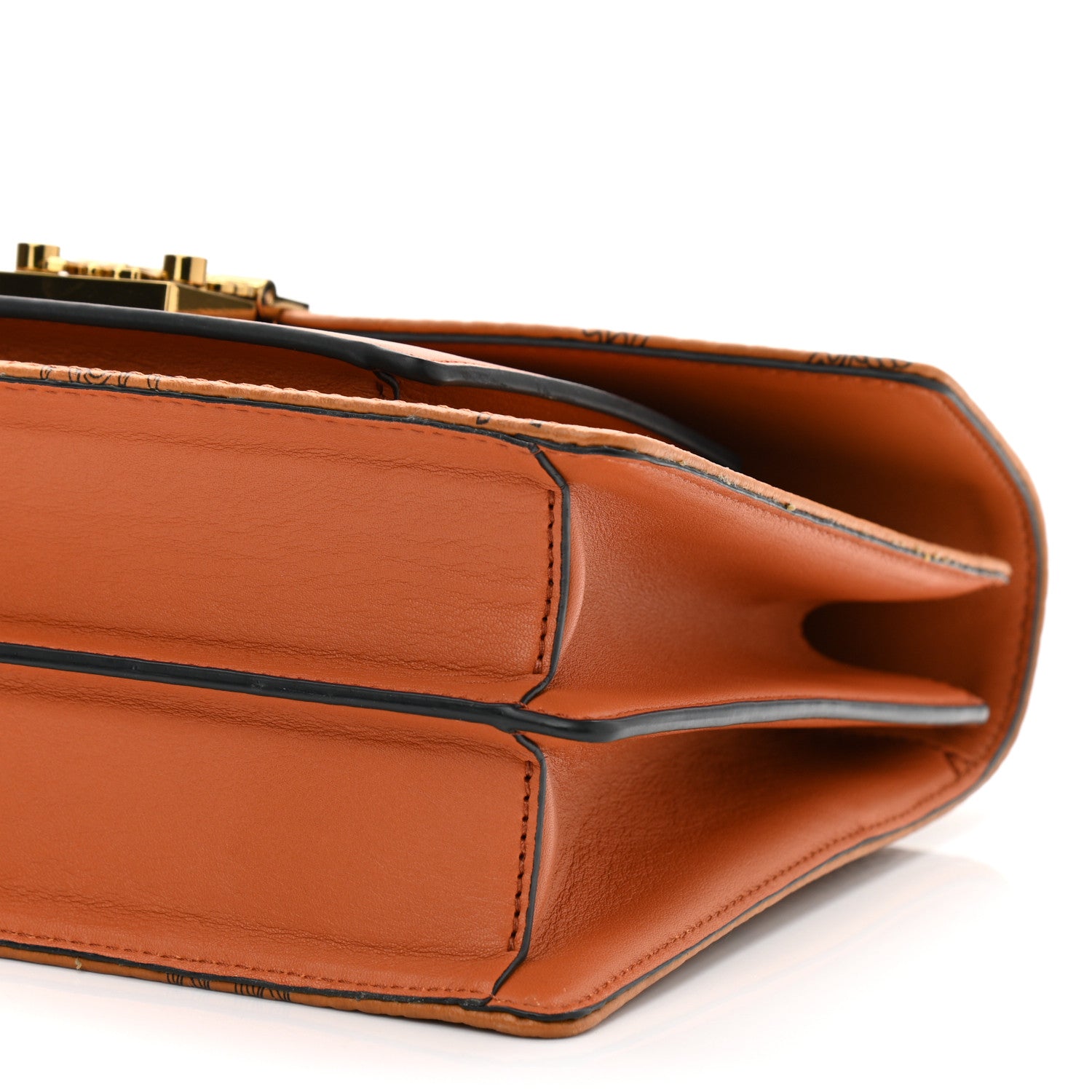 MCM Visetos Medium Patricia Pocket Satchel Cognac 9 of 9