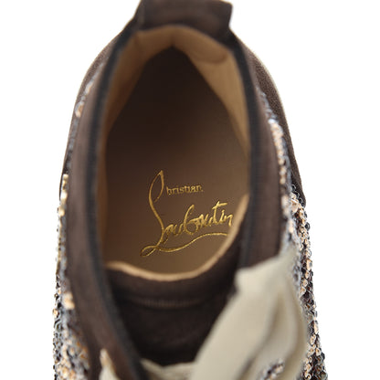 Christian Louboutin Suede Crystal Leopard Print Flat Sneakers 38 Brown 7 of 18