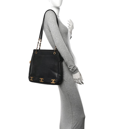 Chanel Caviar Triple CC Shoulder Bag Black 2 of 15