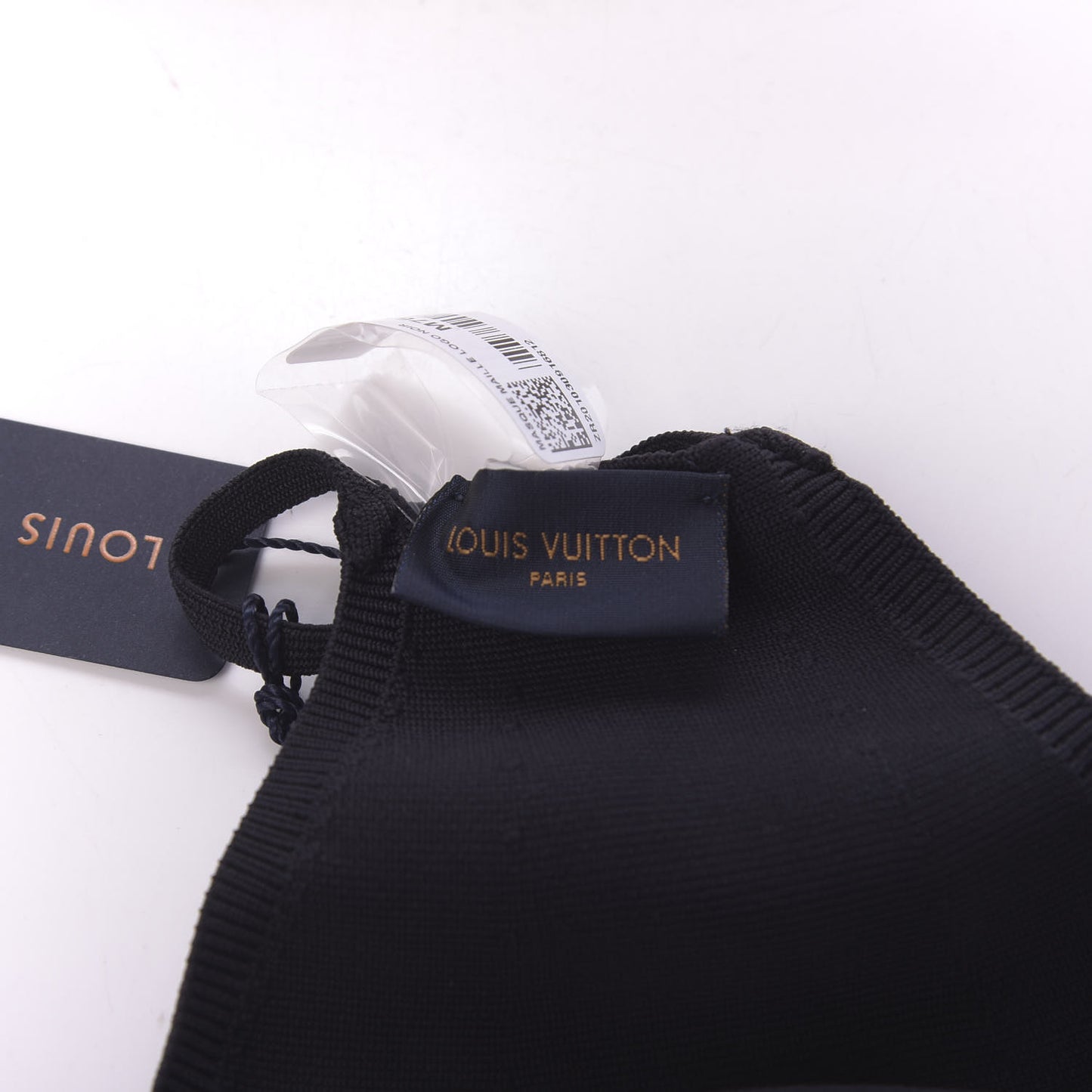 LV Initials Knit Face Mask Black