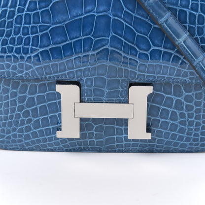 Hermes Shiny Alligator Constance 18 Mykonos 12 of 18
