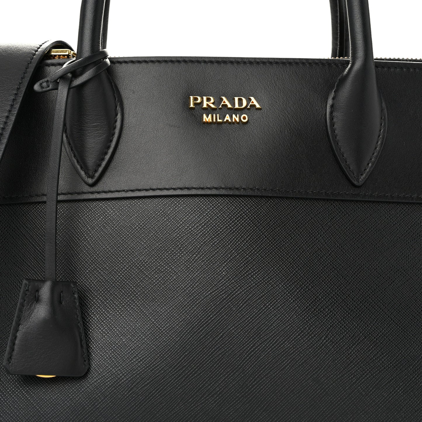 Saffiano City Calfskin Small Paradigme Bag Black