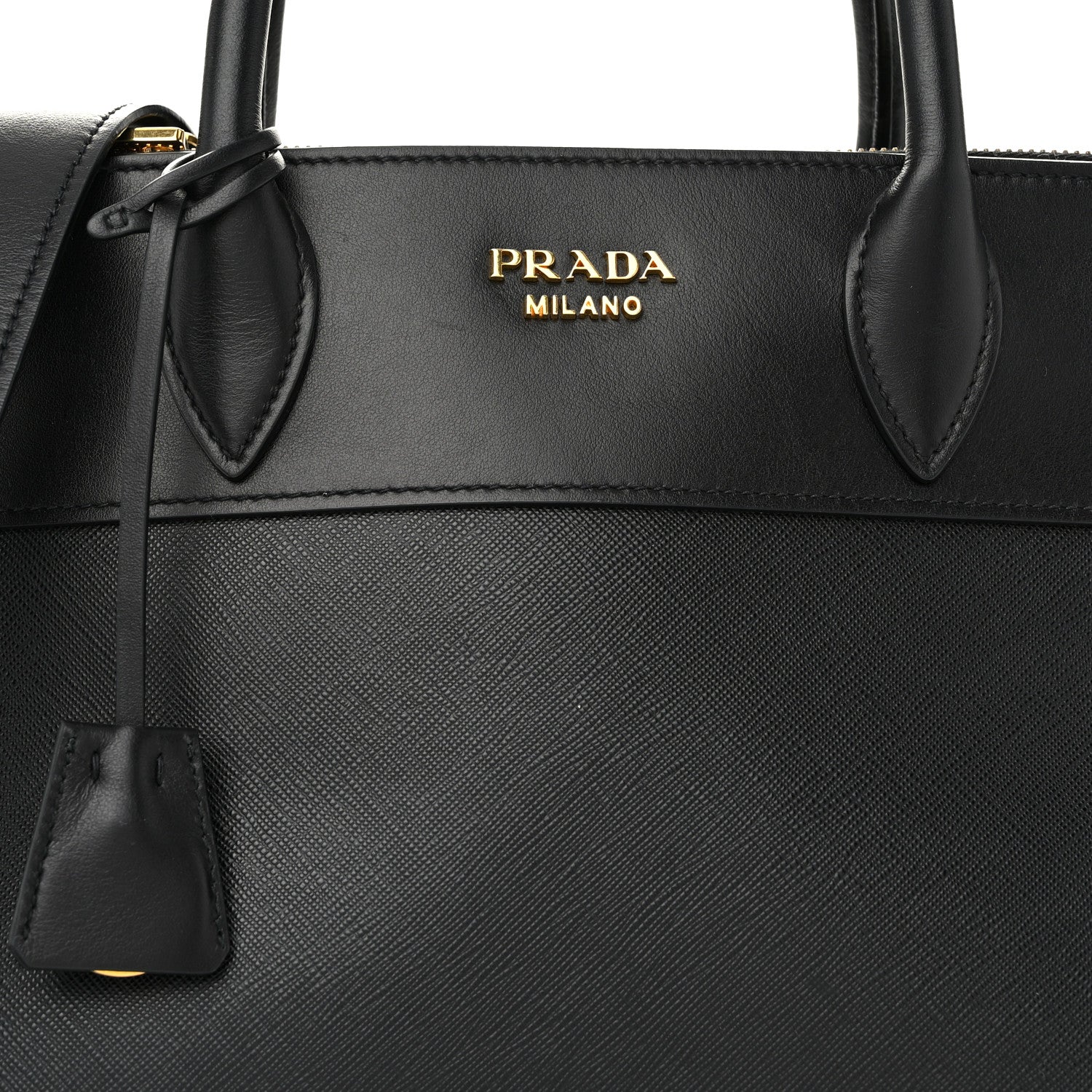 Prada Saffiano City Calfskin Small Paradigme Bag Black 8 of 10