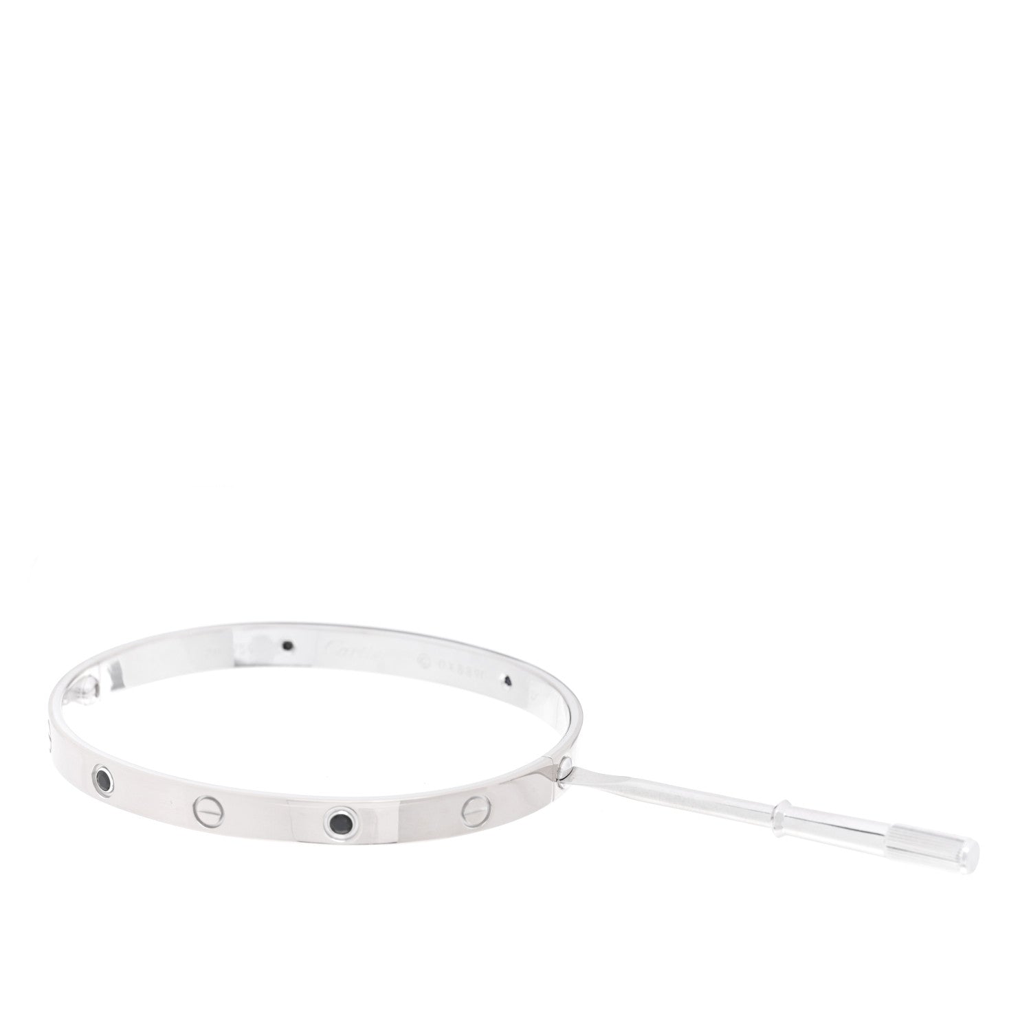 Cartier 18K White Gold Black Sapphire LOVE Bracelet 20 4 of 5