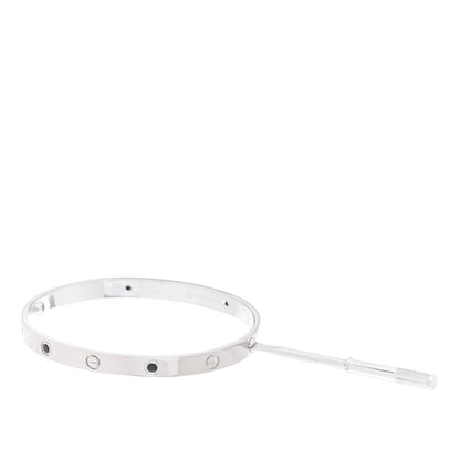 Cartier 18K White Gold Black Sapphire LOVE Bracelet 20 4 of 5