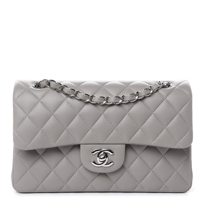 Chanel Lambskin Quilted Small Double Flap Grey 1 of 12