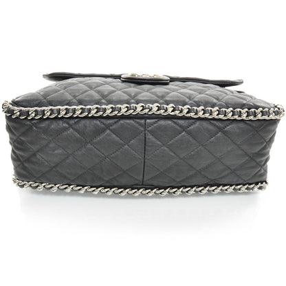 Chanel Lambskin Chain Around Maxi Flap Bag Black 5 of 11