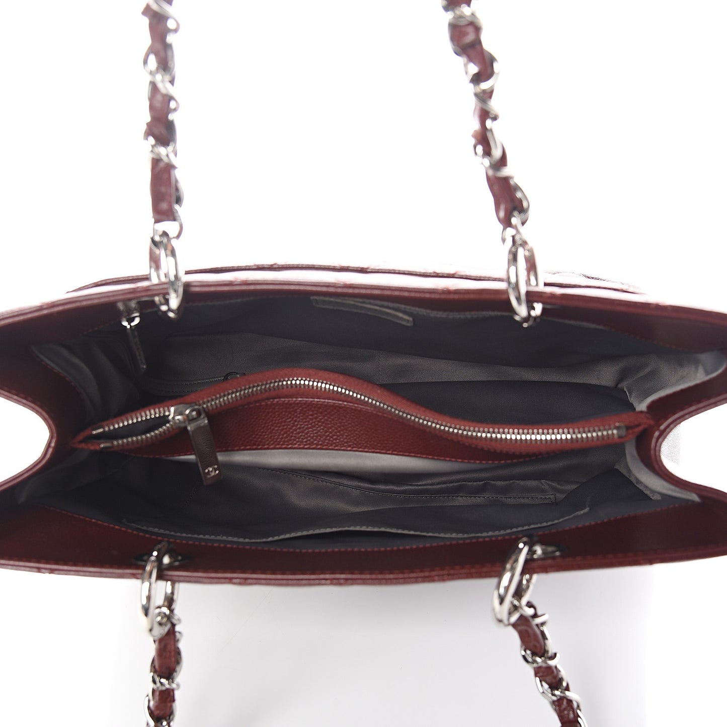 Caviar Quilted Grand Shopping Tote GST Dark Burgundy
