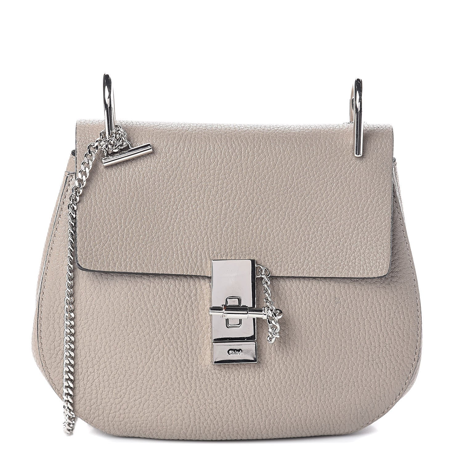 Chloe Grained Lambskin Drew Shoulder Bag Motty Grey 1 of 9