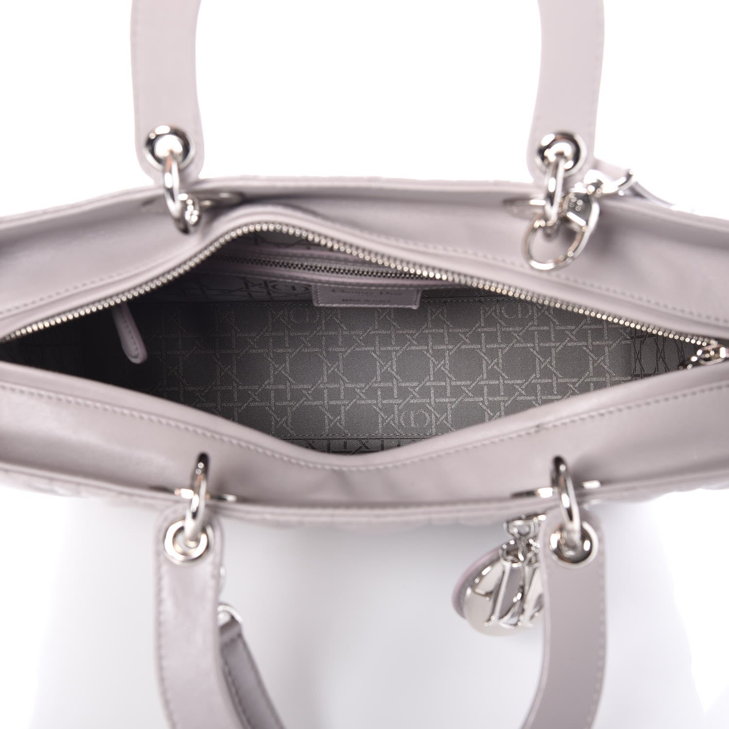 Christian Dior Lambskin Cannage Large Lady Dior Light Grey 7 of 9