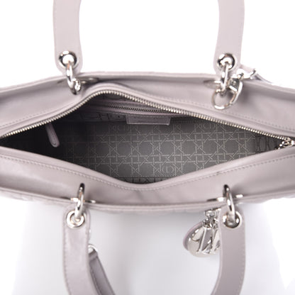 Christian Dior Lambskin Cannage Large Lady Dior Light Grey 7 of 9
