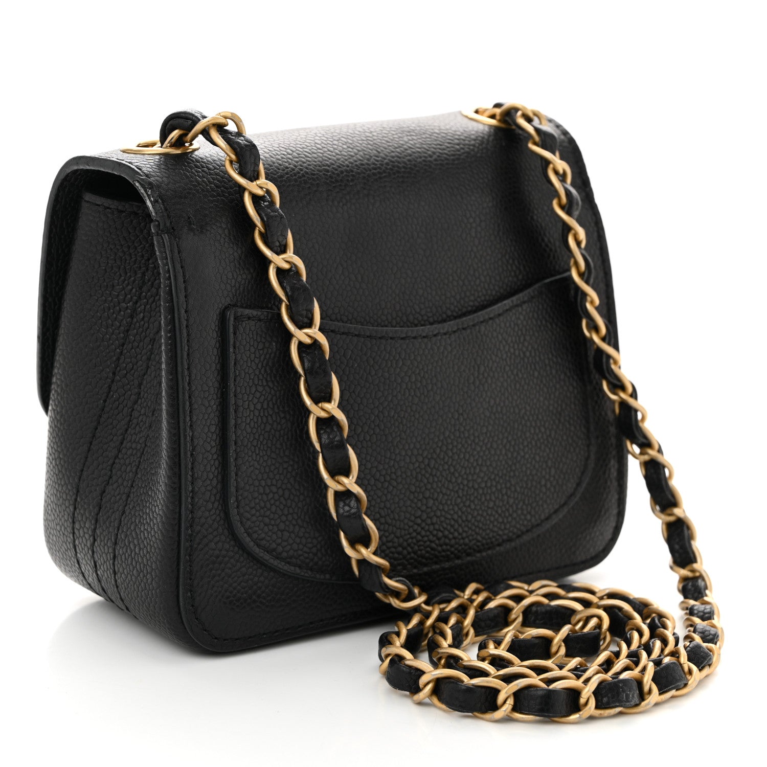 Chanel Grained Calfskin Mini Square Classic Pure Flap Black 3 of 11