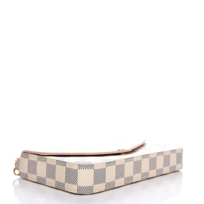 Louis Vuitton Damier Azur Pochette Felicie Chain Wallet Rose Ballerine 4 of 10