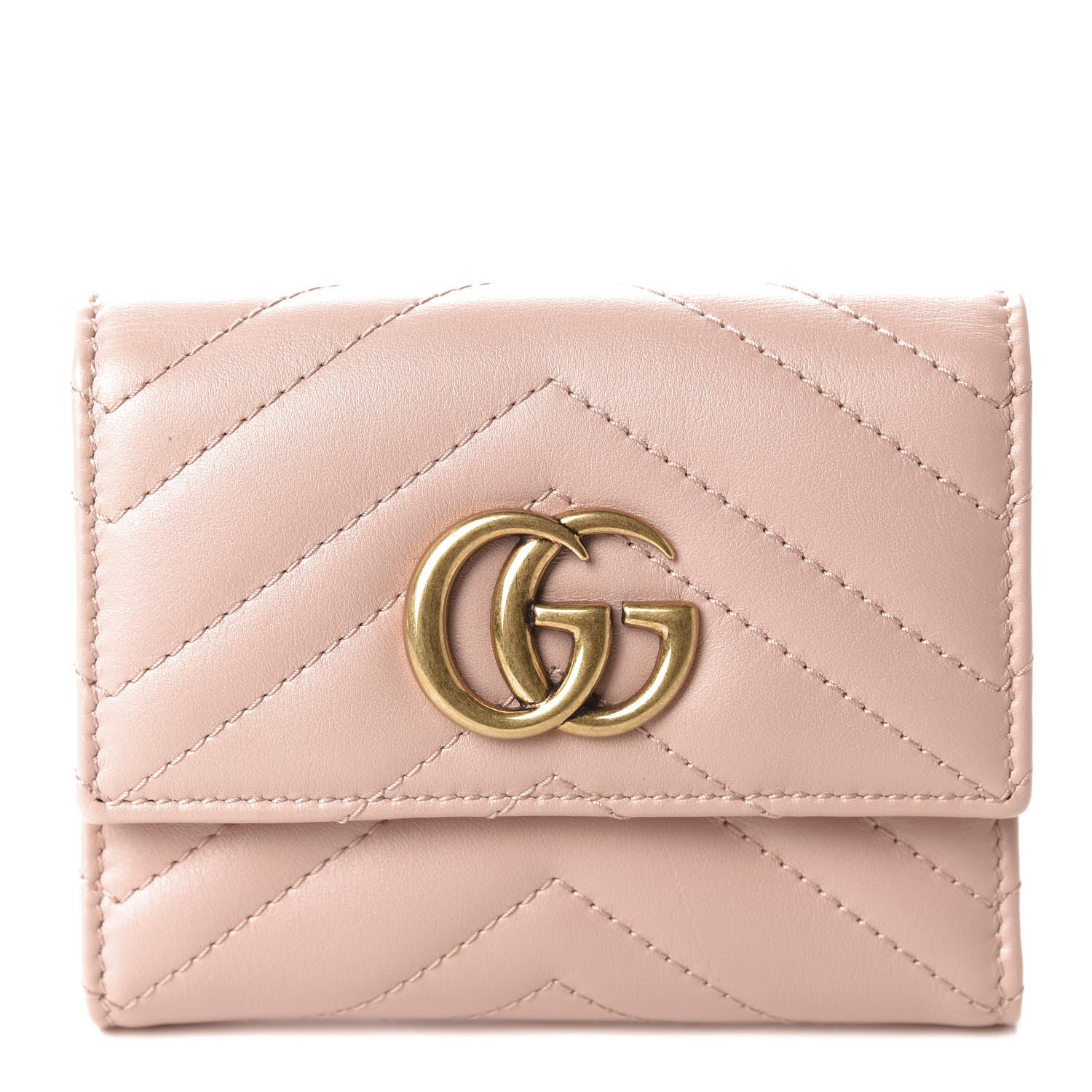 Gucci Calfskin Matelasse GG Marmont Wallet Perfect Pink 1 of 7