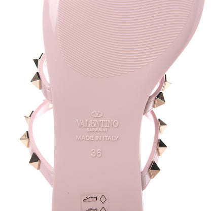Valentino Garavani PVC Jelly Rockstud Caged Flat Thong Sandals 36 Water Rose 6 of 8