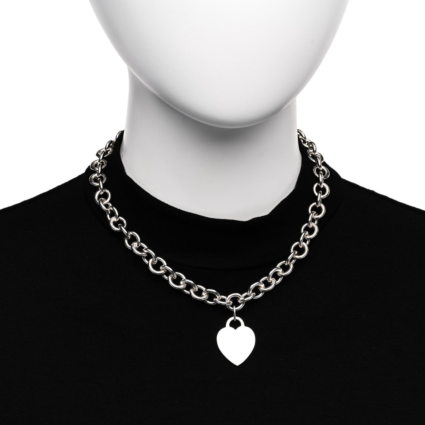 Sterling Silver Heart Tag Pendant Necklace