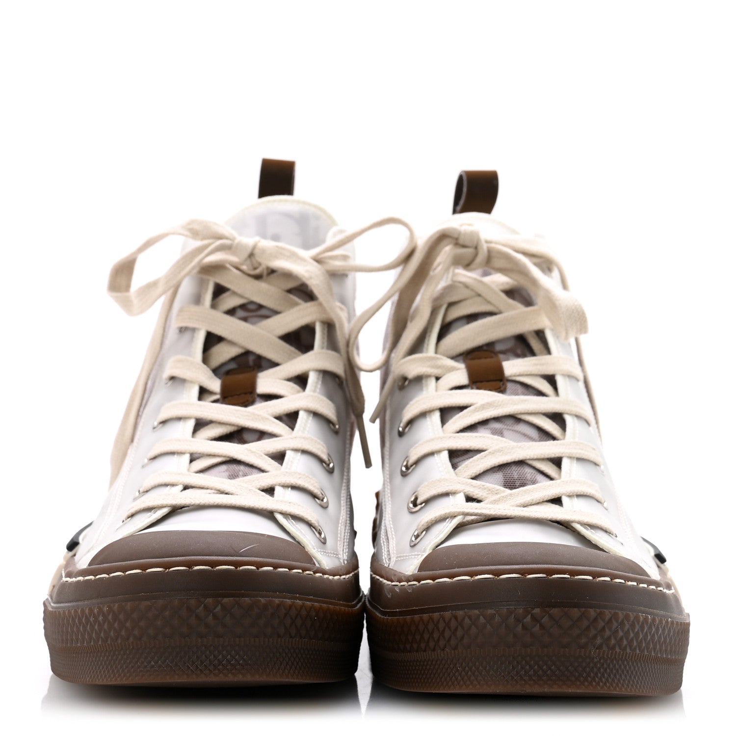 Christian Dior Technical Canvas Oblique Mens B23 High Top Sneakers 42 Brown Beige 3 of 10