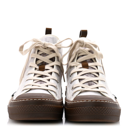 Christian Dior Technical Canvas Oblique Mens B23 High Top Sneakers 42 Brown Beige 3 of 10