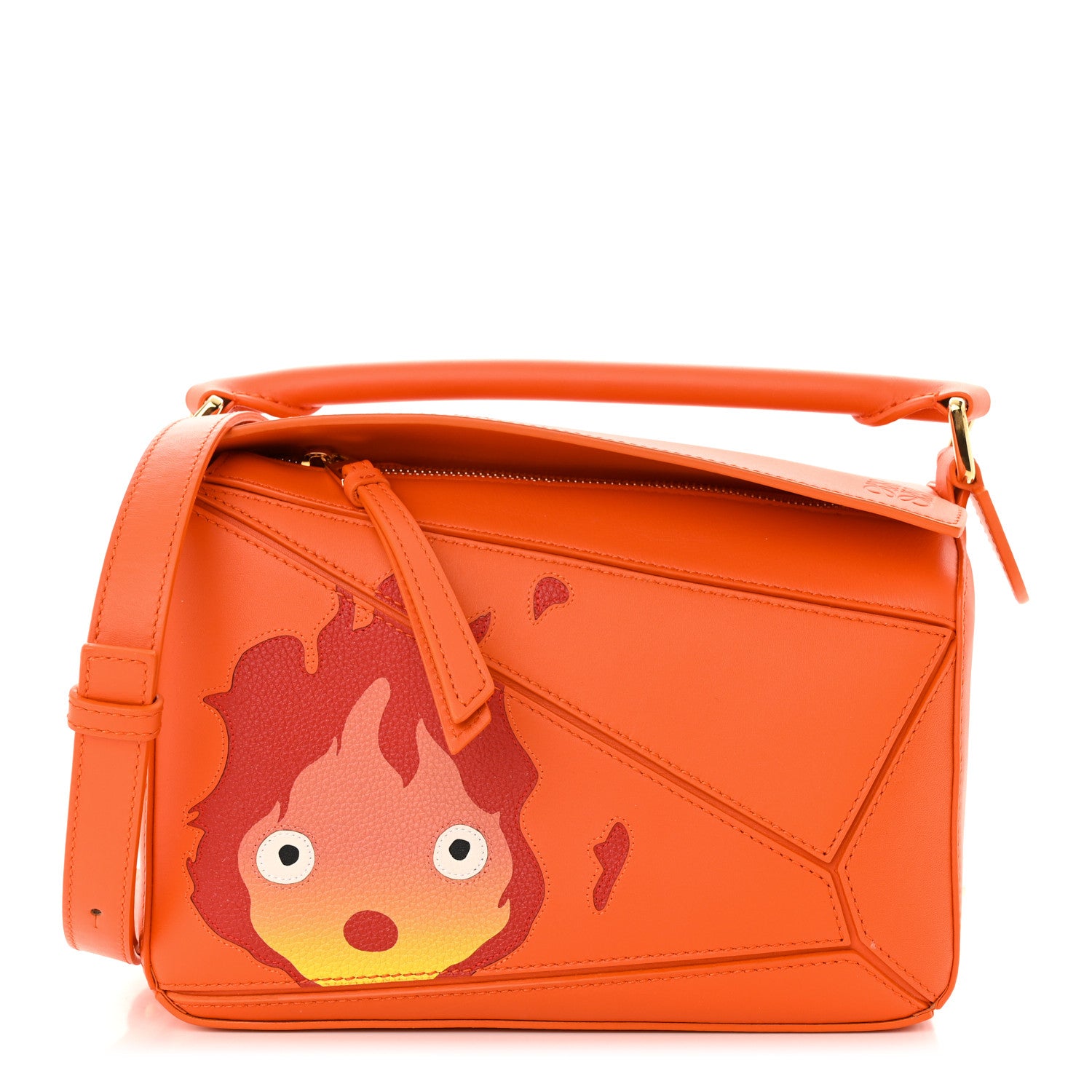 Loewe X HOWLS MOVING CASTLE Satin Calfskin Small Calcifer Puzzle Orange 1 of 11