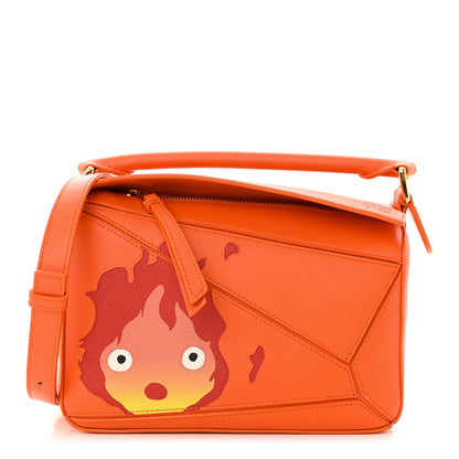Loewe X HOWLS MOVING CASTLE Satin Calfskin Small Calcifer Puzzle Orange 1 of 11