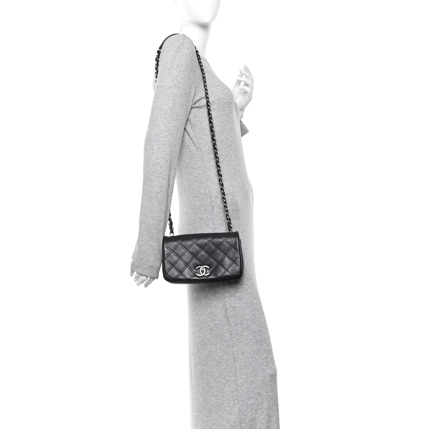 Chanel Calfskin Diamond Embossed New Chic Flap Blue 1871603