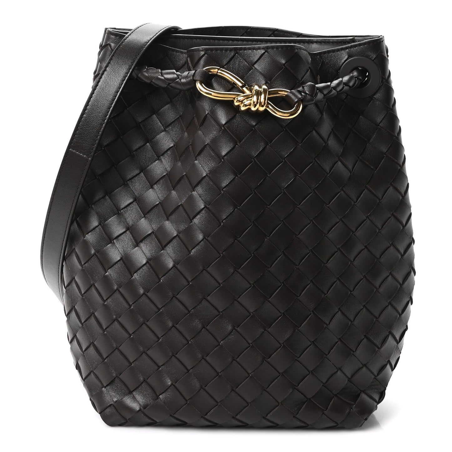 Nappa Intrecciato Small Andiamo Bucket Bag Fondant