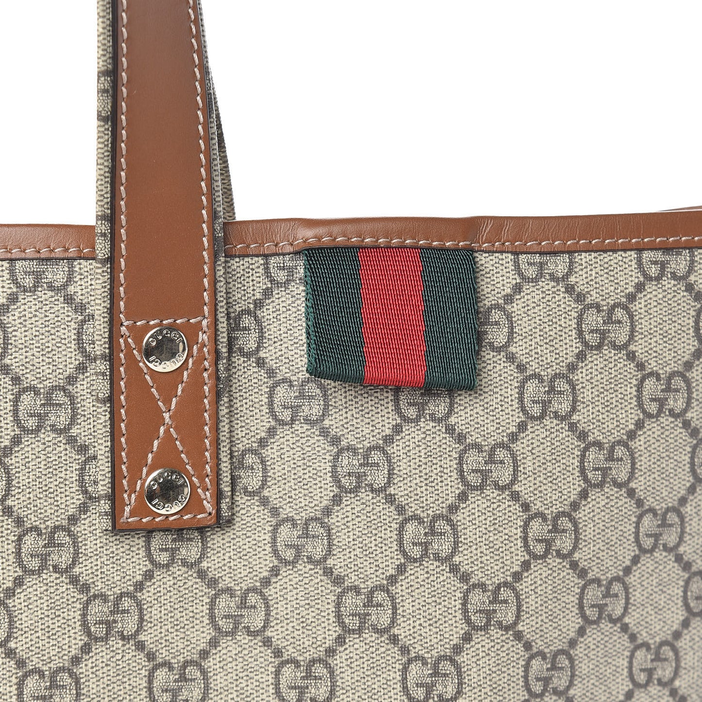 GG Plus Monogram Medium Signature Web Loop Tote Brown