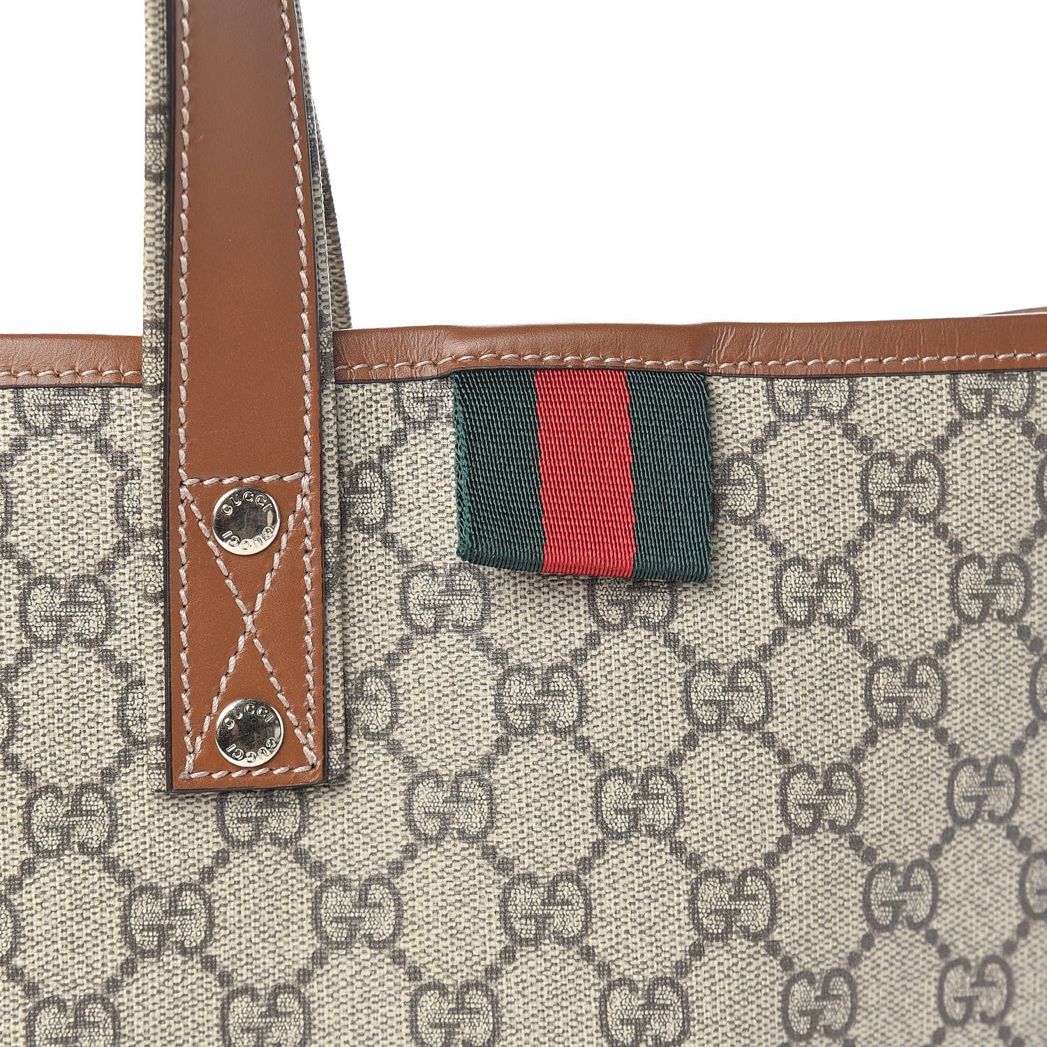 Gucci GG Plus Monogram Medium Signature Web Loop Tote Brown 10 of 10