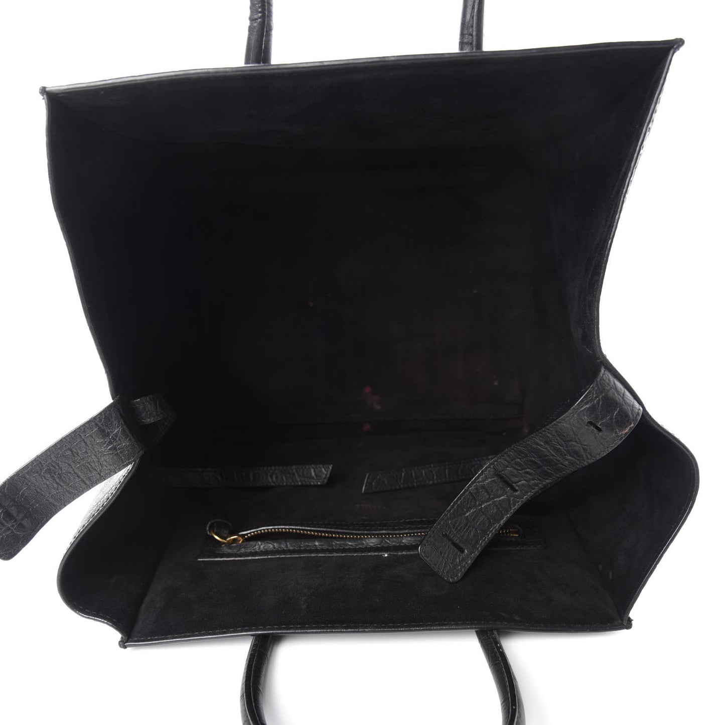 Crocodile Embossed Calfskin Medium Phantom Luggage Black