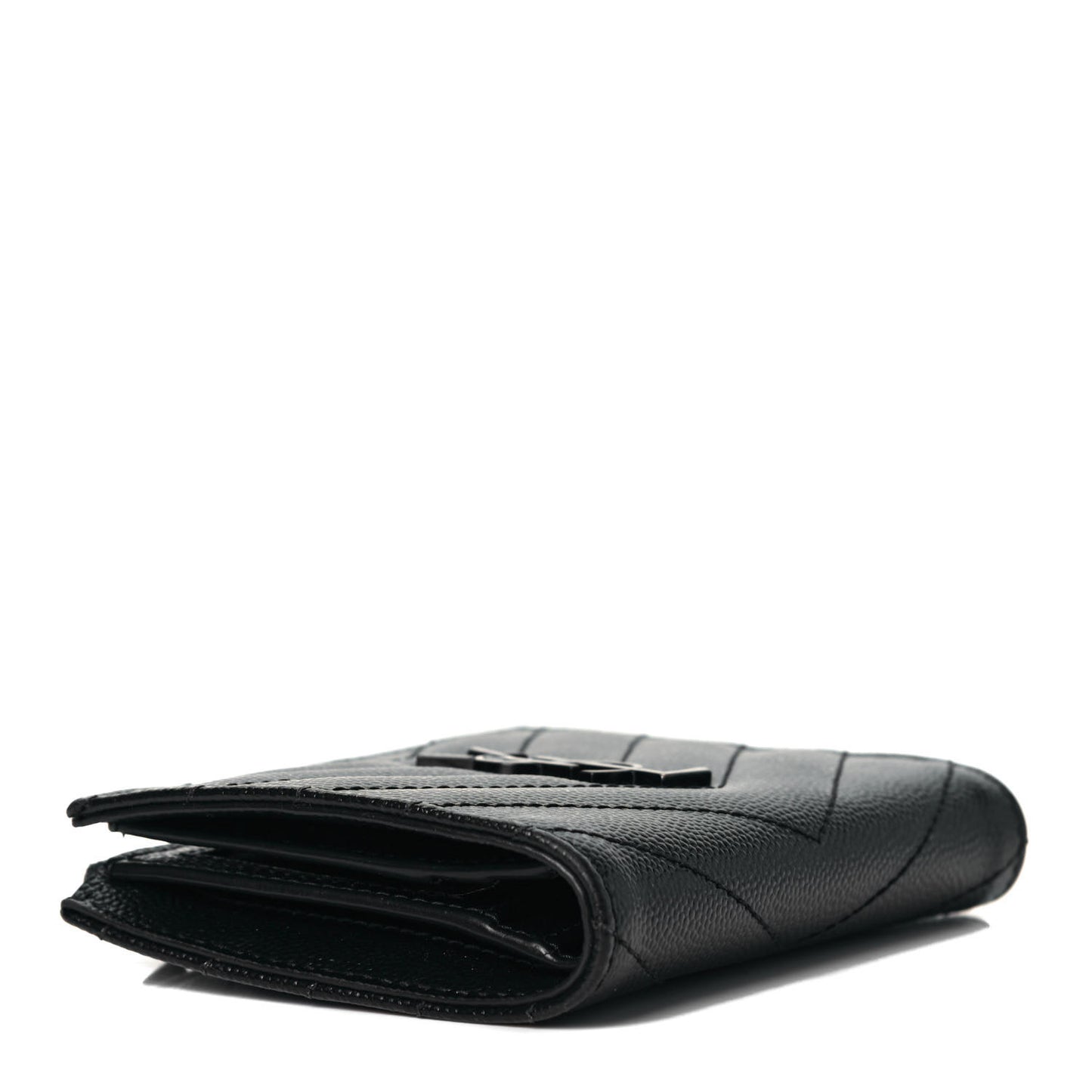 Grain De Poudre Matelasse Chevron Monogram Zipped Card Case Black