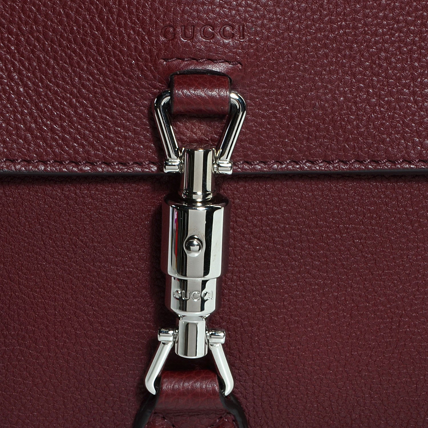 Gucci Leather Jackie Briefcase Top Handle Burgundy 10 of 10