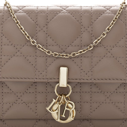 Christian Dior Lambskin Chain Lady Dior Chain Pouch Warm Taupe 8 of 12