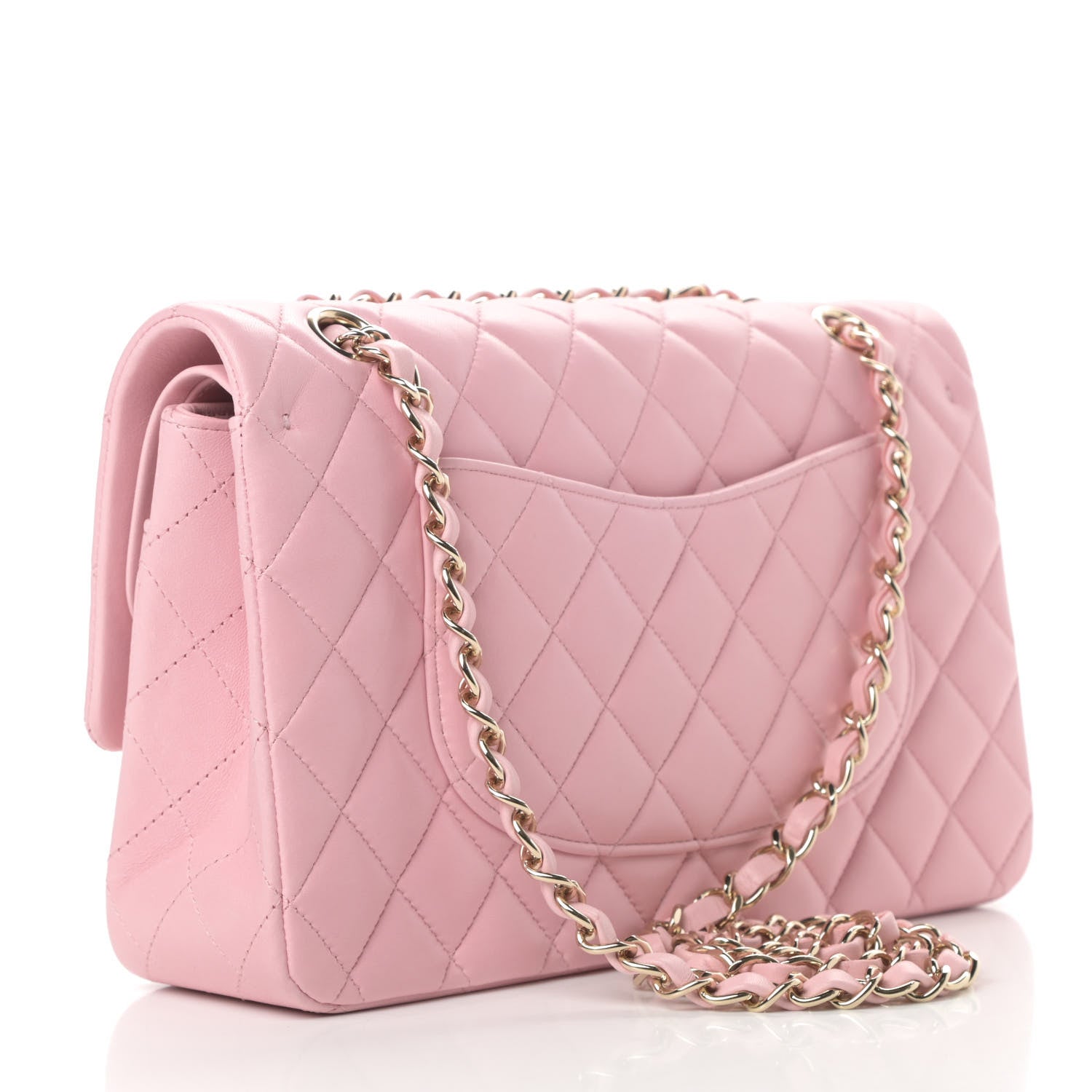 Chanel Lambskin Quilted Medium Double Flap Light Pink 3 of 13