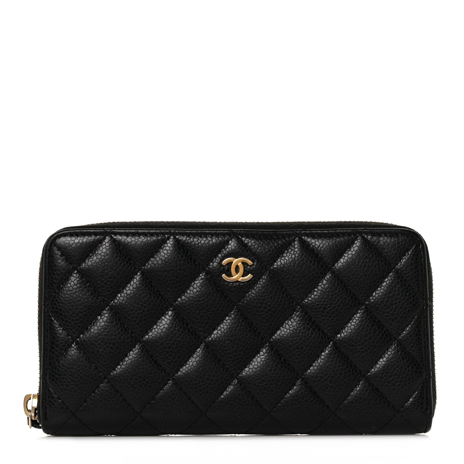 Chanel Caviar Quilted Large Gusset Zip Around Wallet Black 1 of 11