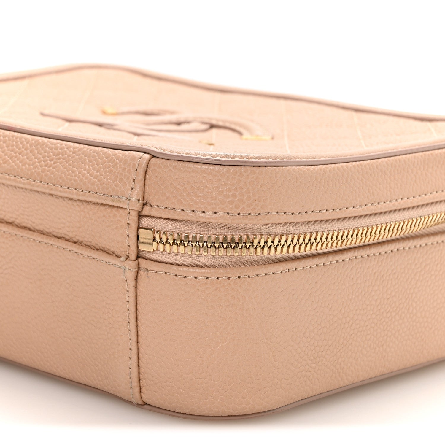 Chanel Caviar Quilted Medium CC Filigree Vanity Case Beige 10 of 10