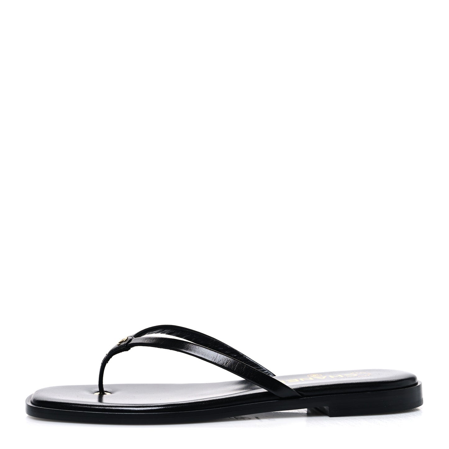 Goatskin CC Times Square Thong Sandals 39 Black