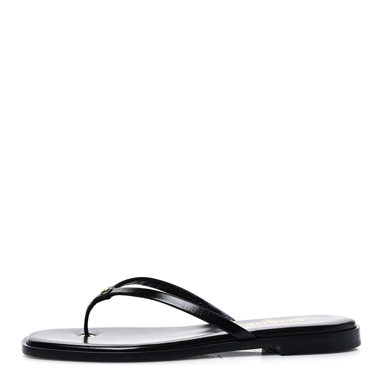 Chanel Goatskin CC Times Square Thong Sandals 39 Black 1 of 11