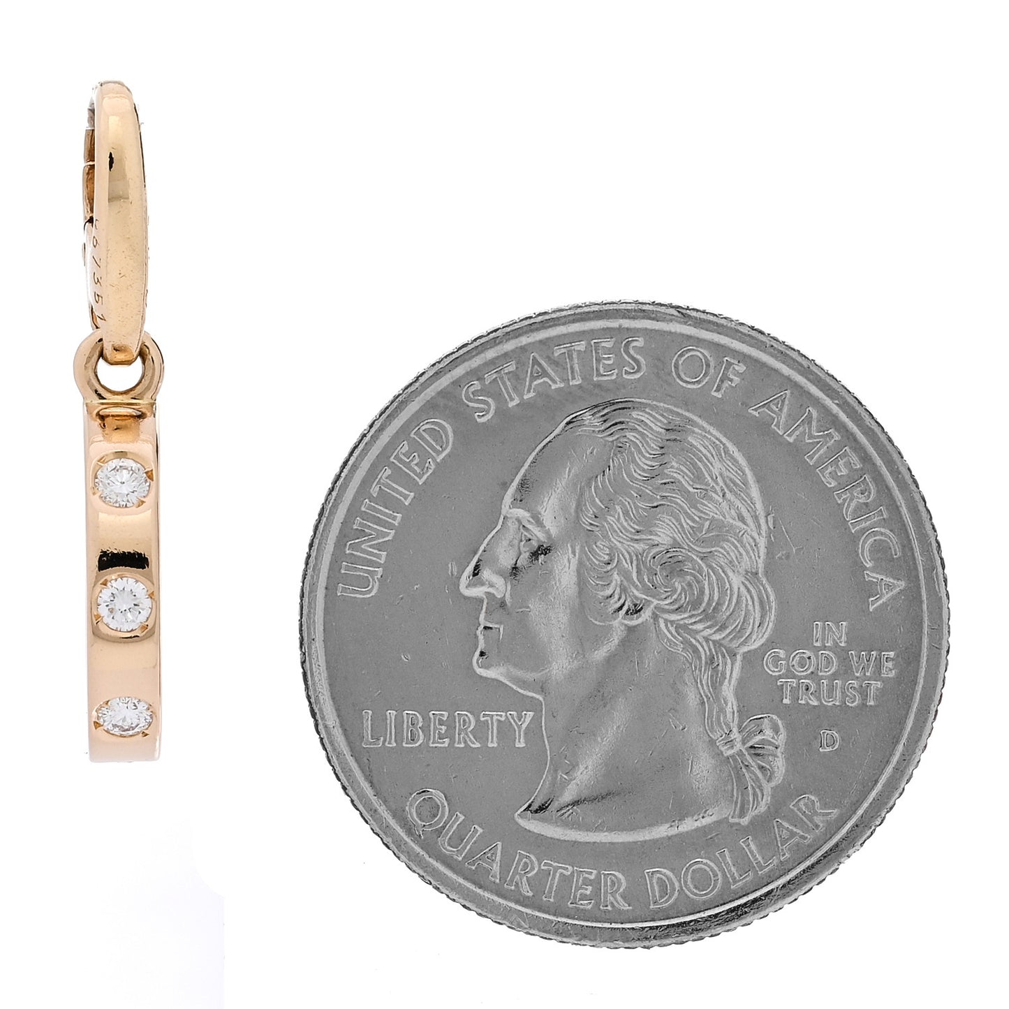 18K Yellow Gold Diamond LOVE Ring Charm