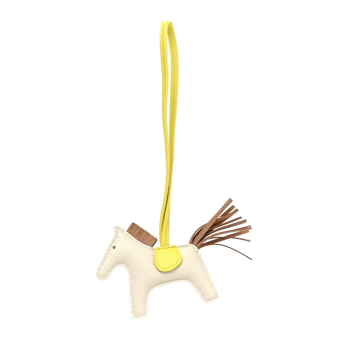 Milo Lambskin Grigri Rodeo Horse Bag Charm PM Craie Chai Lime