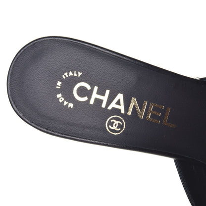 Chanel Lambskin Lucite CC Wedge Mules 36 Black 8 of 9