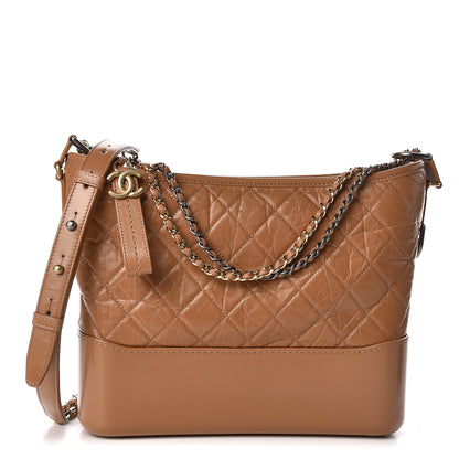 Chanel Aged Calfskin Quilted Medium Gabrielle Hobo Tan 1 of 10