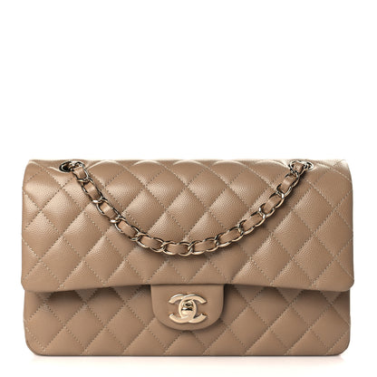 Chanel Caviar Quilted Medium Double Flap Dark Beige 1 of 10